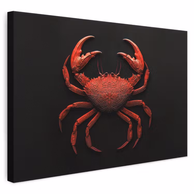 Krab - Rood - Vissen - Schaaldieren canvas 2cm klein -3d