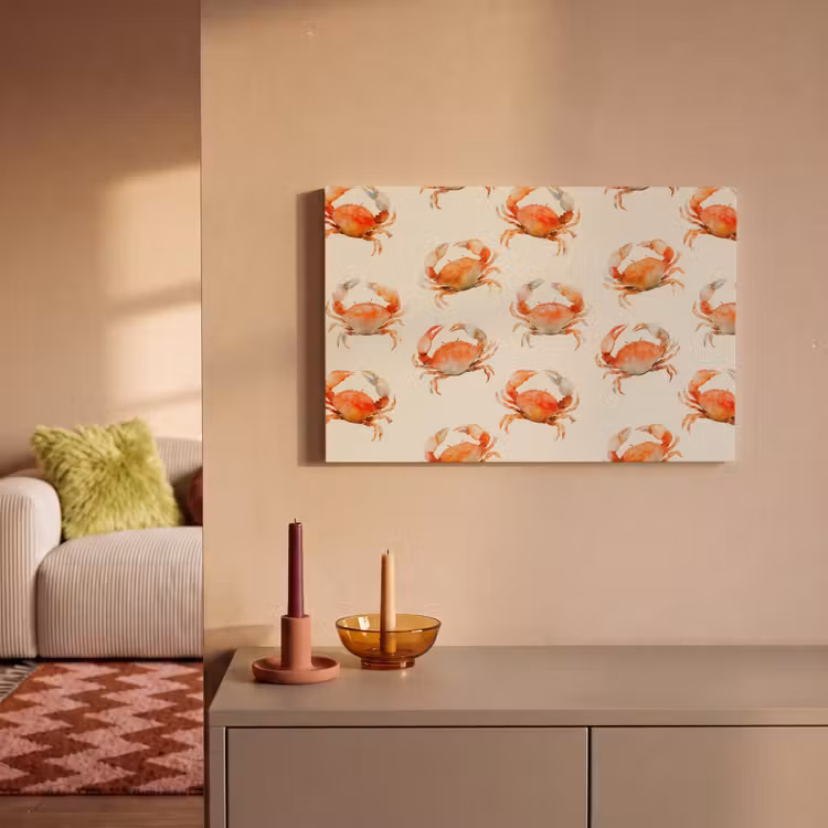 Krabben - Patroon - Oranje canvas 2cm klein 34 -sfeer1