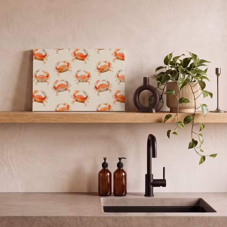 Krabben - Patroon - Oranje canvas 2cm klein 34 -sfeer3