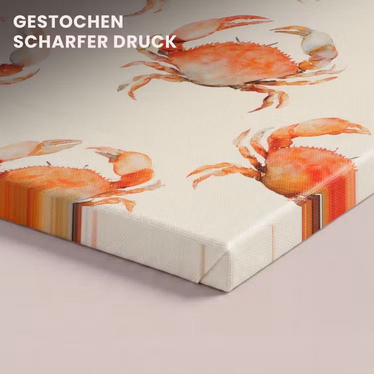 Krabben - Patroon - Oranje canvas 2cm klein 34 -closeup_print_DE