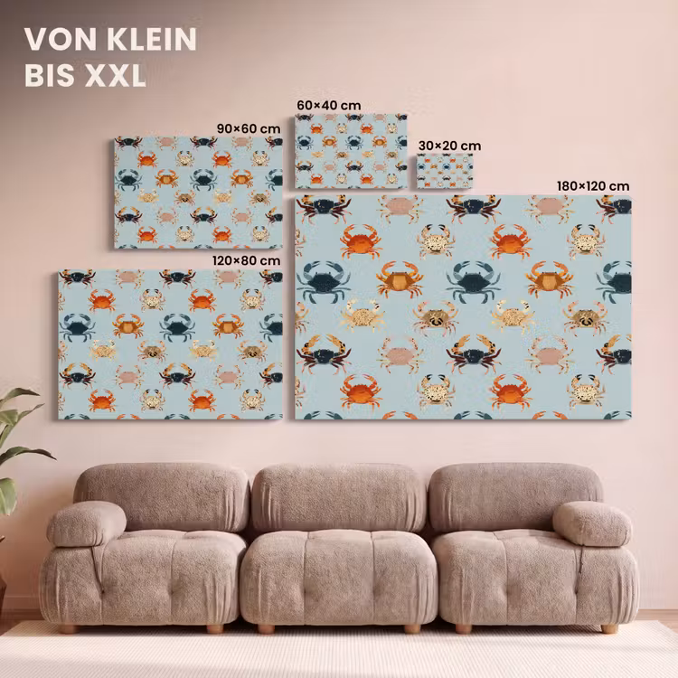 Krabben - Speels - Kleurrijk canvas 2cm klein 34 -Xsfeer8_DE