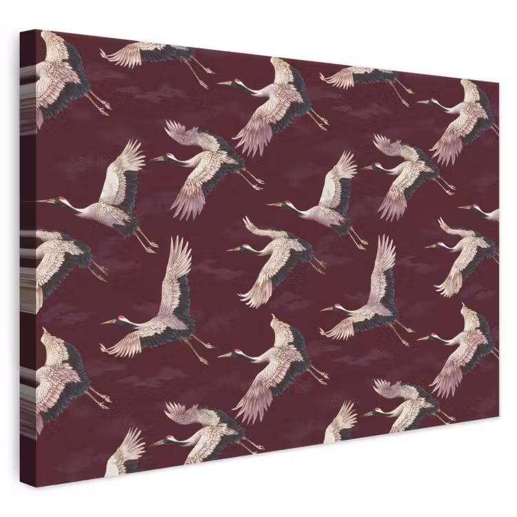 Kraanvogels - Klassiek - Bordeaux canvas 2cm klein 34 -3d