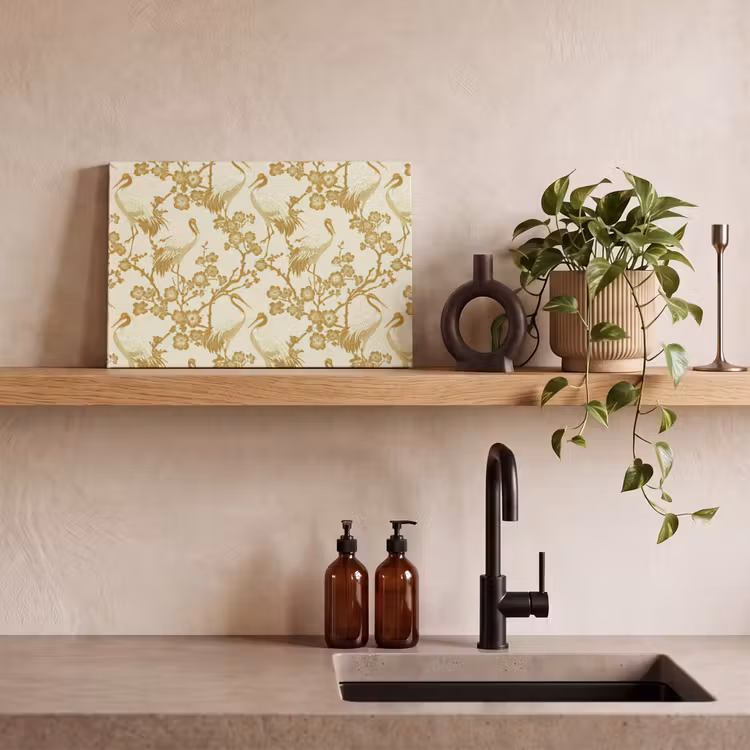 Kraanvogels - Kersenbloesem - Goud canvas 2cm klein 34 -sfeer3