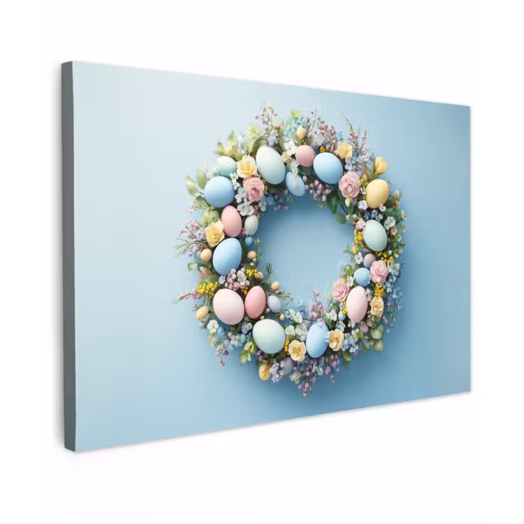 Krans - Eieren - Bloemen canvas 2cm klein -z3d