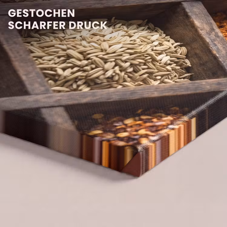 Leinwandbild - Kräuter – Holz – Essen - Kruiden - Houten - Eten canvas 2cm klein