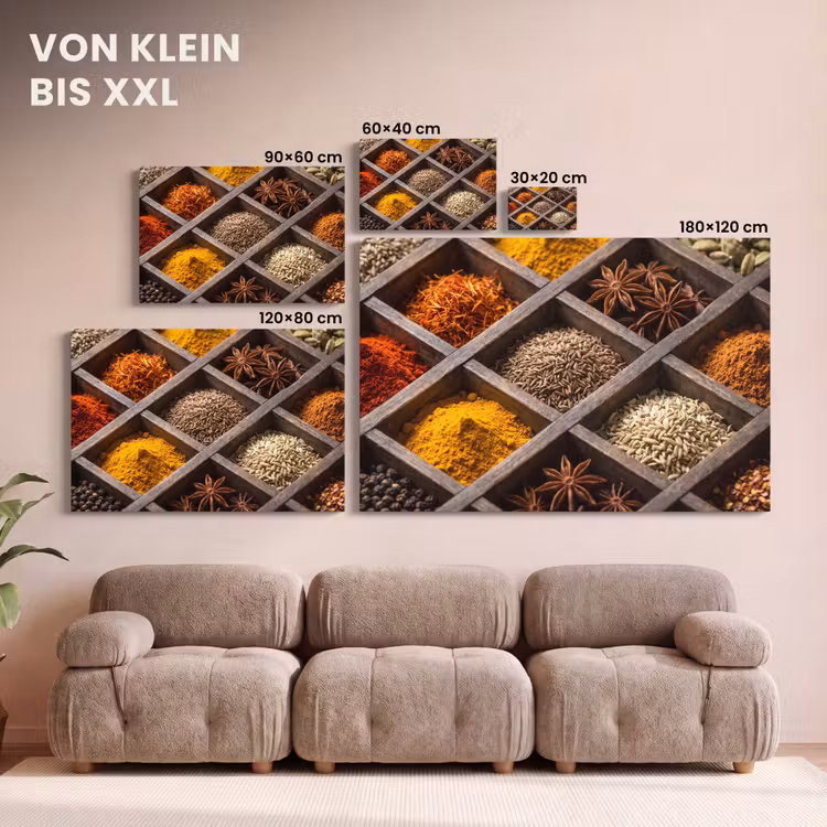 Leinwandbild - Kräuter – Holz – Essen - Kruiden - Houten - Eten canvas 2cm klein