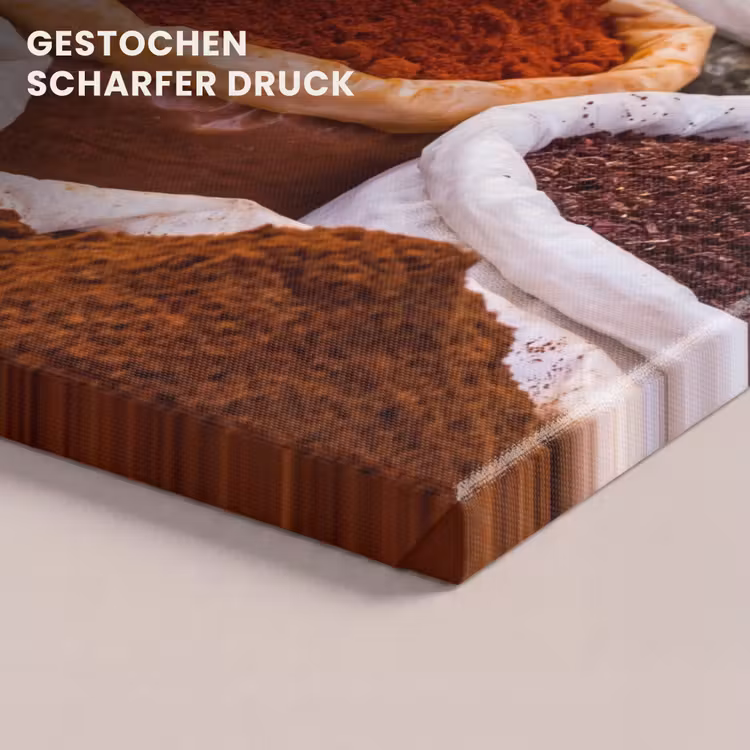 Leinwandbild - Kräuter – Markt – Essen - Kruiden - Markt - Eten canvas 2cm klein