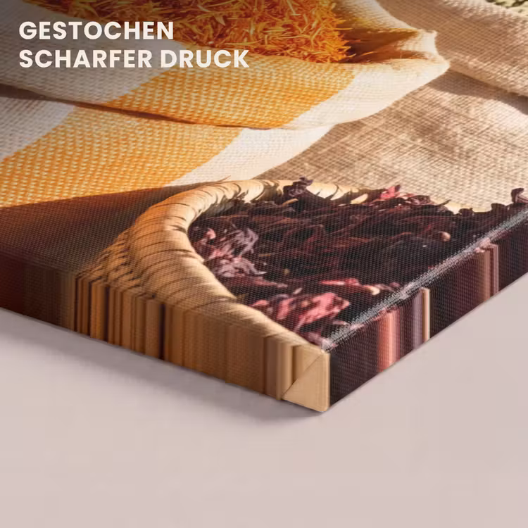 Leinwandbild - Kräuter – Markt – Farbenfroh - Kruiden - Markt - Kleurrijk canvas 2cm klein