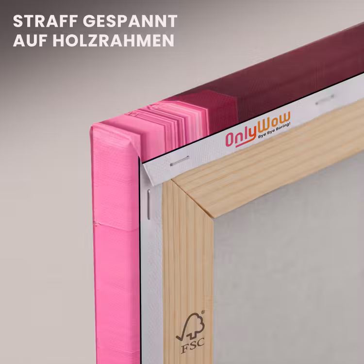 Leinwandbild - Kräuter – Markt – Rosa - Kruiden - Markt - Roze canvas 2cm klein