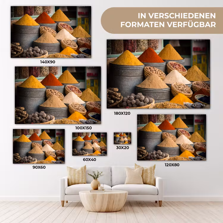 Kruiden - Ton - Specerijen - Geel - Bruin canvas 2cm klein -Xsfeer8_DE