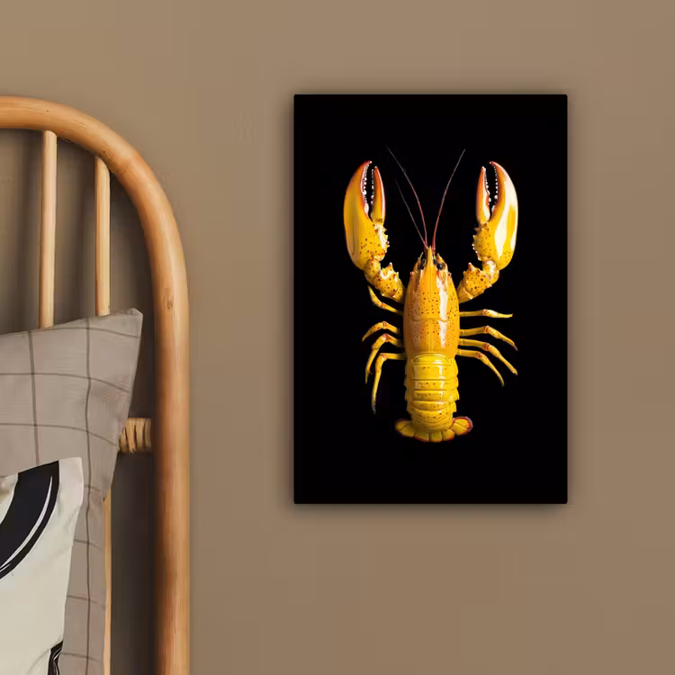 Kreeft - Geel - Stippen - Effen canvas 2cm klein -closeup_print_DE