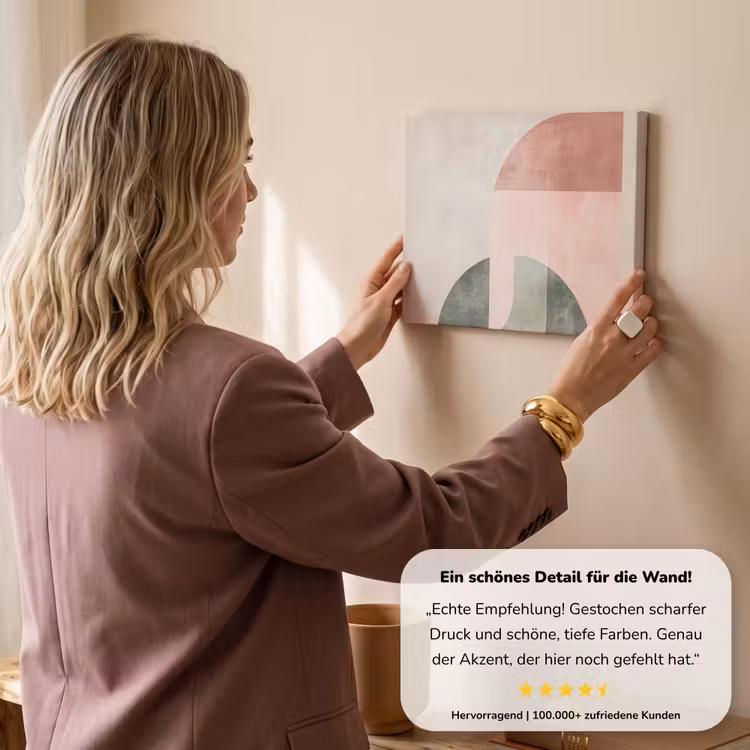 Cirkel - Abstract - Roze canvas 2cm klein -Xsfeer7_DE