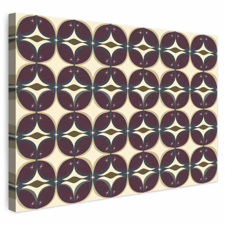 Cirkel - Retro - Kleurrijk canvas 2cm klein 34 -3d
