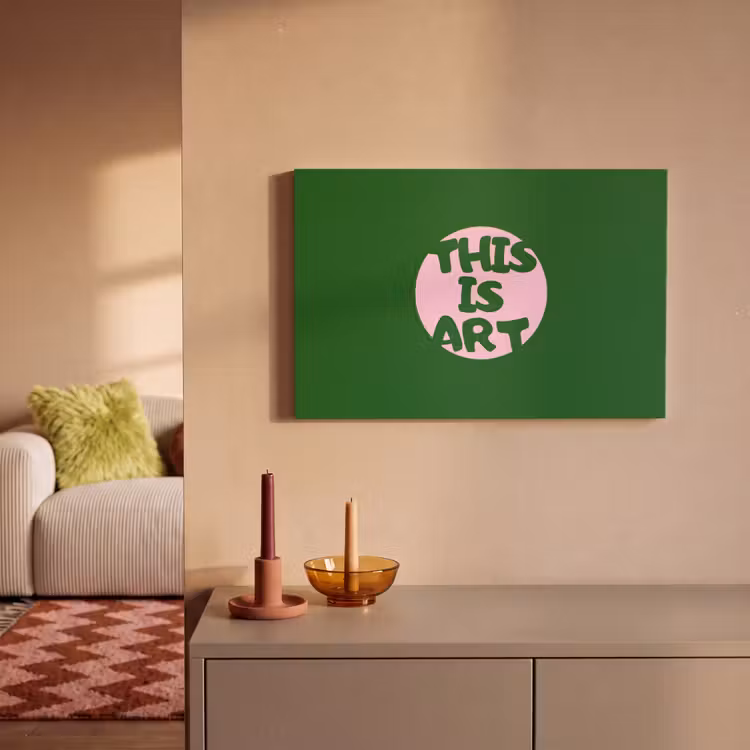 Cirkel - Roze - Tekst - Art canvas 2cm klein -sfeer1