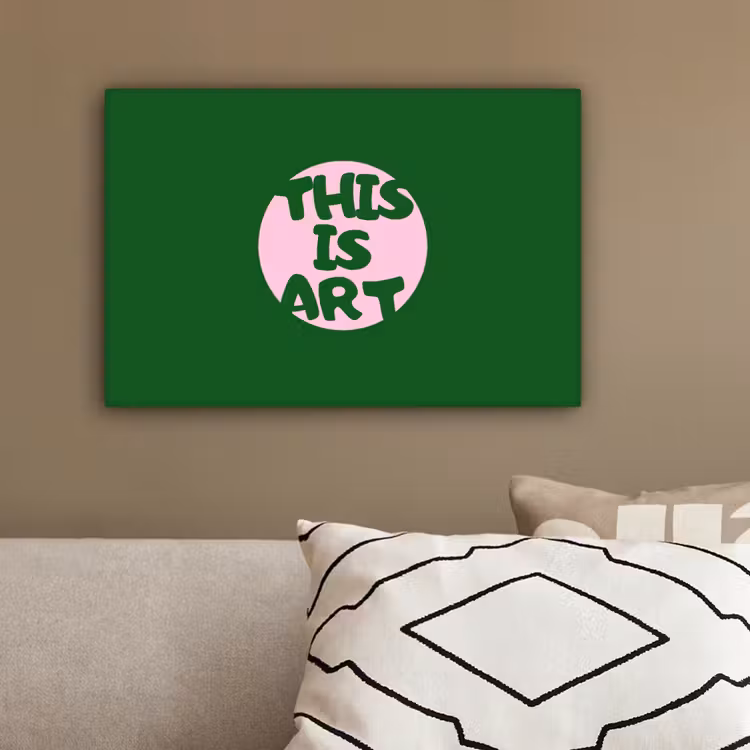 Cirkel - Roze - Tekst - Art canvas 2cm klein -sfeer6