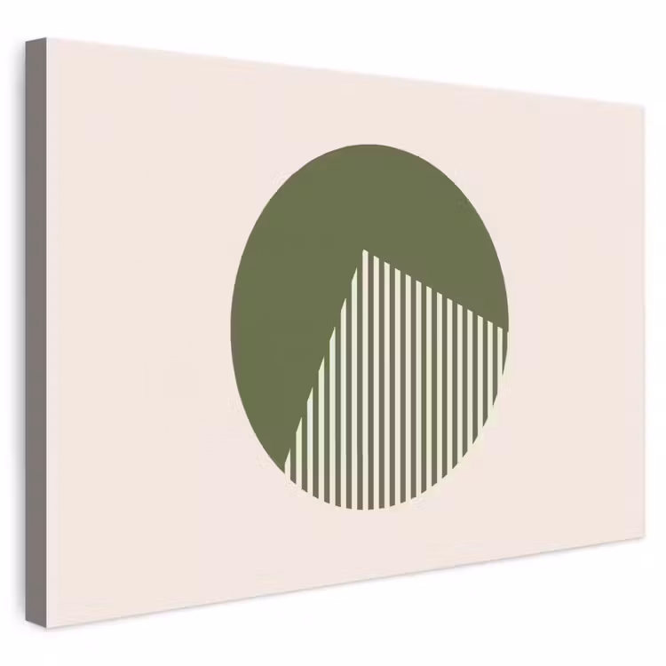 Cirkel - Strepen - Geometrisch - Abstract - Groen canvas 2cm klein -3d