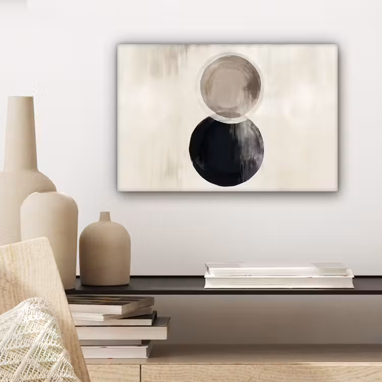 Cirkels - Vorm - Beige - Abstract canvas 2cm klein -closeup_print_DE