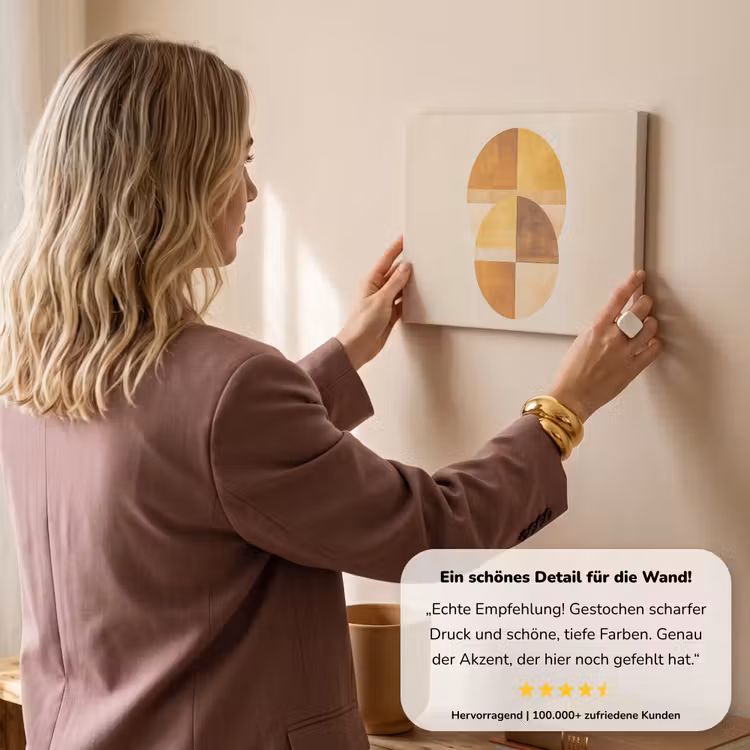 Cirkels - Geel - Minimalistisch canvas 2cm klein -sfeer3