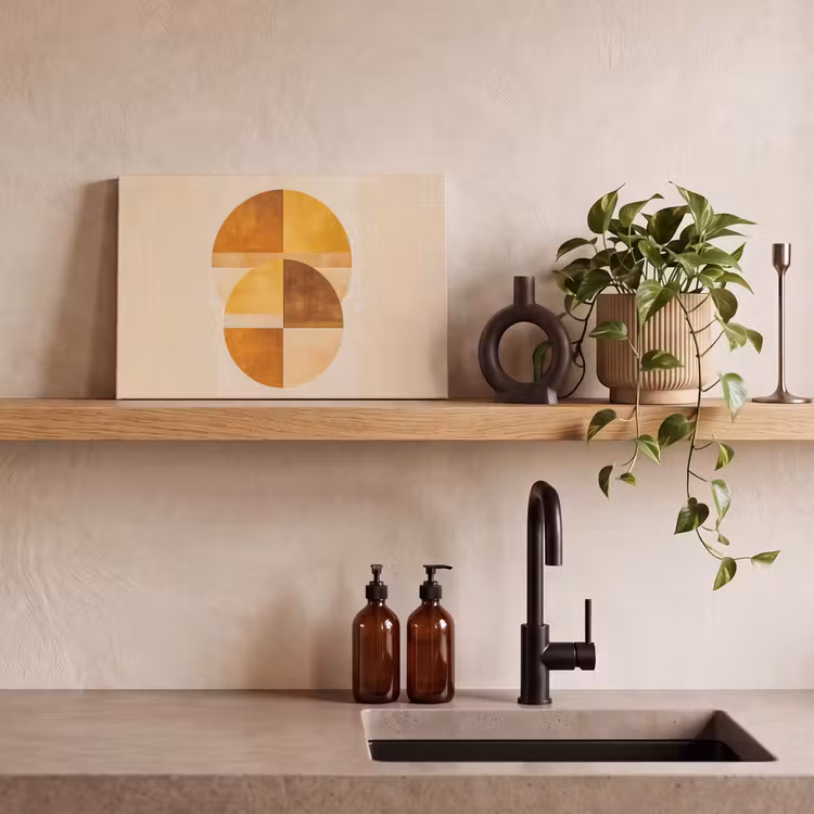 Cirkels - Geel - Minimalistisch canvas 2cm klein -sfeer6