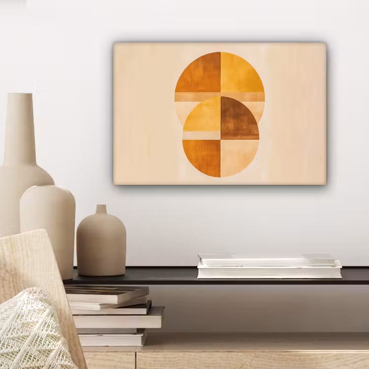 Cirkels - Geel - Minimalistisch canvas 2cm klein -closeup_print_DE