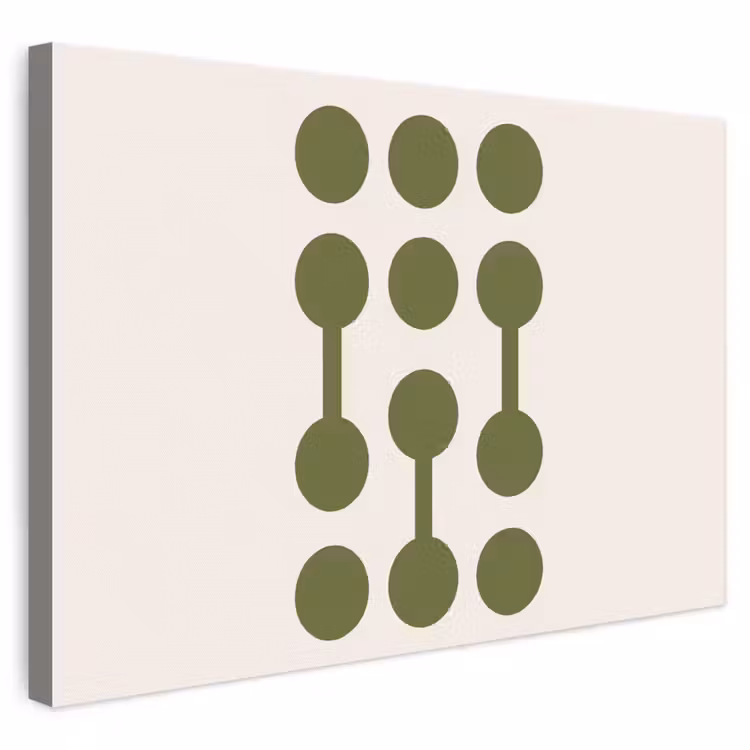 Cirkels - Geometrisch - Abstract - Modern - Groen canvas 2cm klein -3d