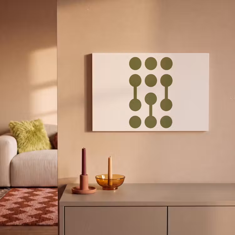 Cirkels - Geometrisch - Abstract - Modern - Groen canvas 2cm klein -sfeer1