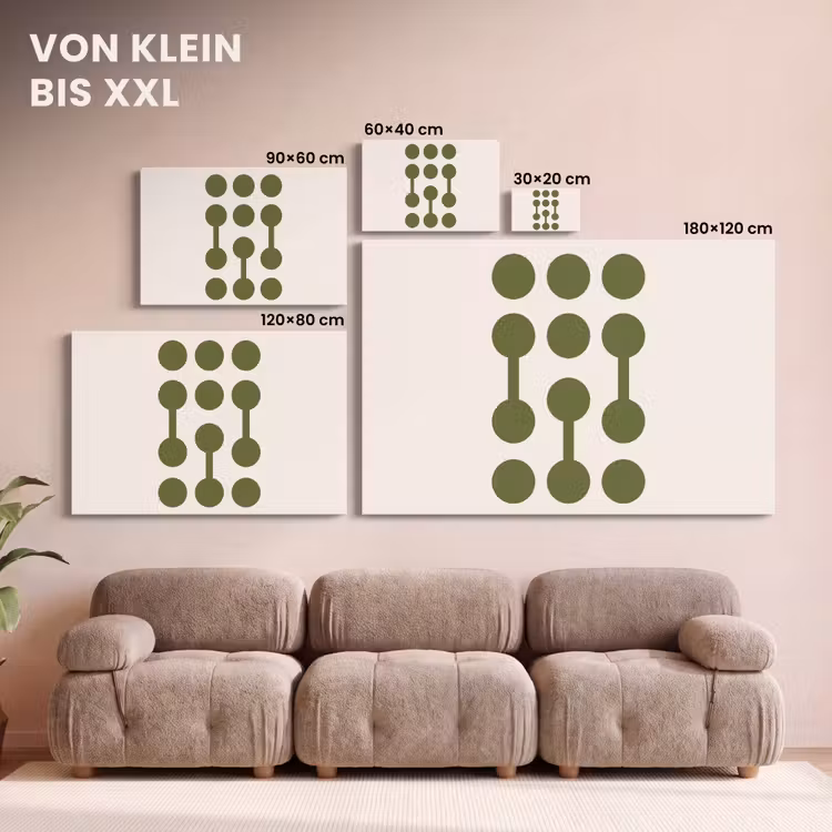 Cirkels - Geometrisch - Abstract - Modern - Groen canvas 2cm klein -Xsfeer8_DE