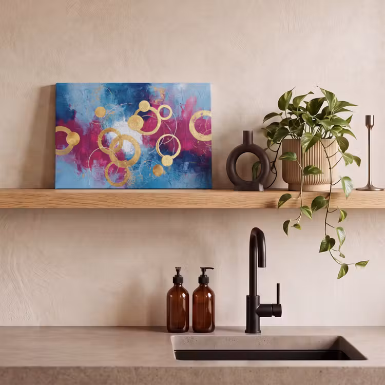 Cirkels - Goud - Abstract canvas 2cm klein -closeup_print_DE