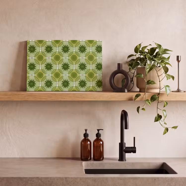 Cirkels - Patroon - Groen canvas 2cm klein 34 -sfeer6