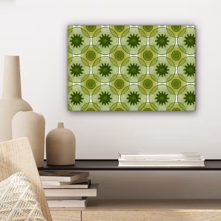 Cirkels - Patroon - Groen canvas 2cm klein 34 -closeup_print_DE