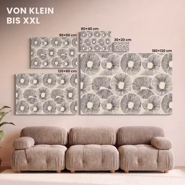 Cirkels - Patroon - Zwart canvas 2cm klein 34 -Xsfeer8_DE