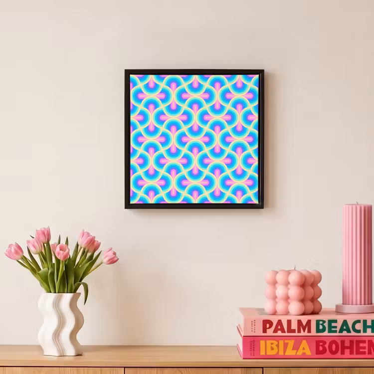 Cirkels - Neon - Bogen Canvas met baklijst klein 1124 -atmosphere_sfeer1_global