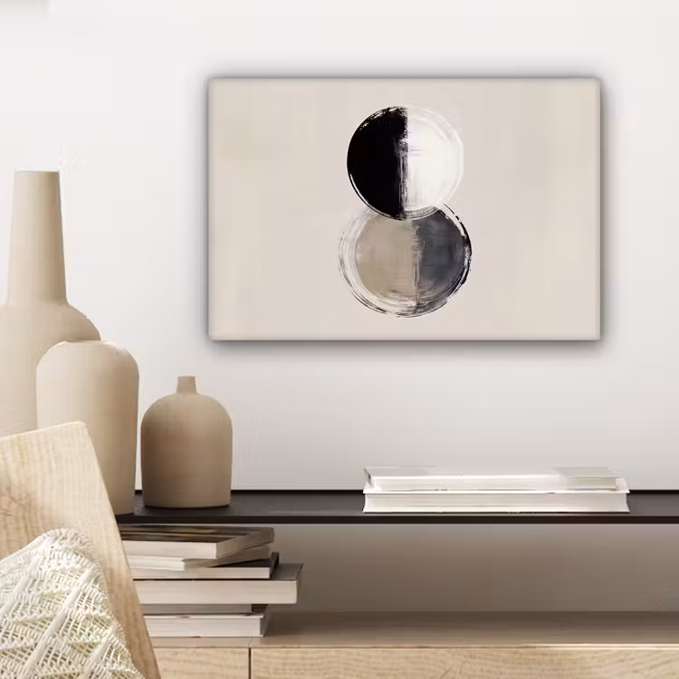 Cirkels - Strepen - Minimalistisch - Zwart canvas 2cm klein -closeup_print_DE