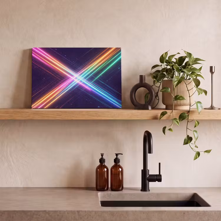 Kruisen - Lasterstralen - Neon canvas 2cm klein -closeup_print_DE