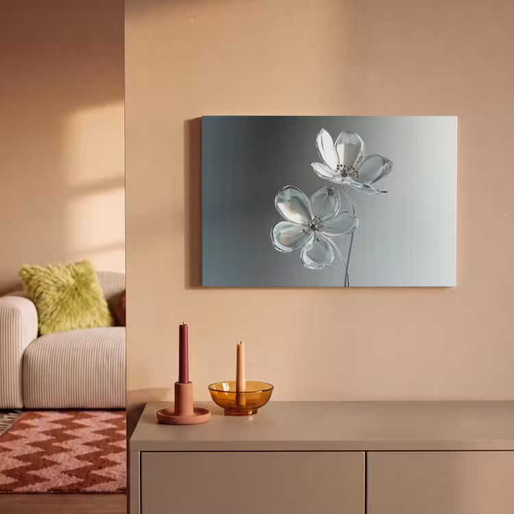 Kristal - Bloemen - Grijs canvas 2cm klein -sfeer1