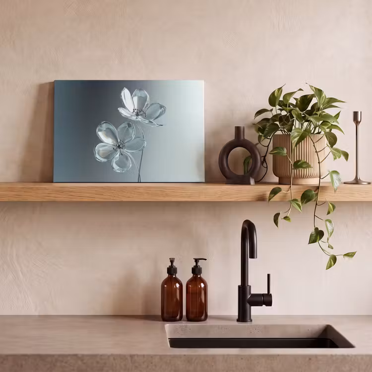 Kristal - Bloemen - Grijs canvas 2cm klein -sfeer3