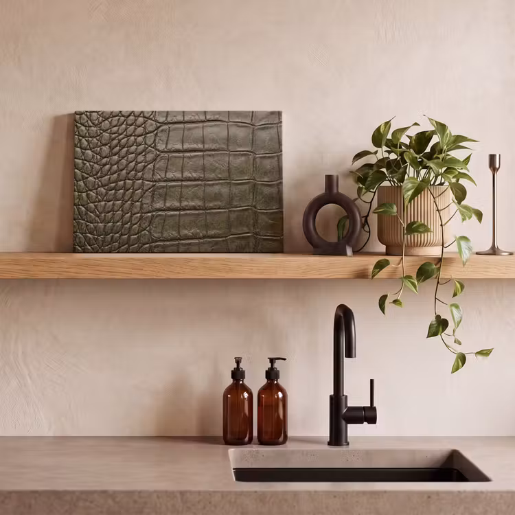 Krokodillenleer - Structuur - Groen canvas 2cm klein -sfeer6