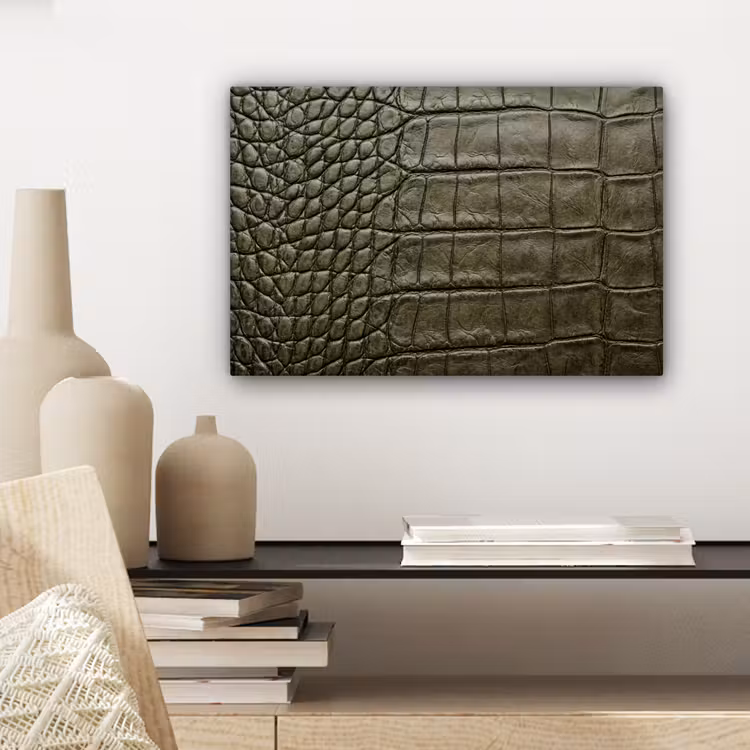 Krokodillenleer - Structuur - Groen canvas 2cm klein -closeup_print_DE