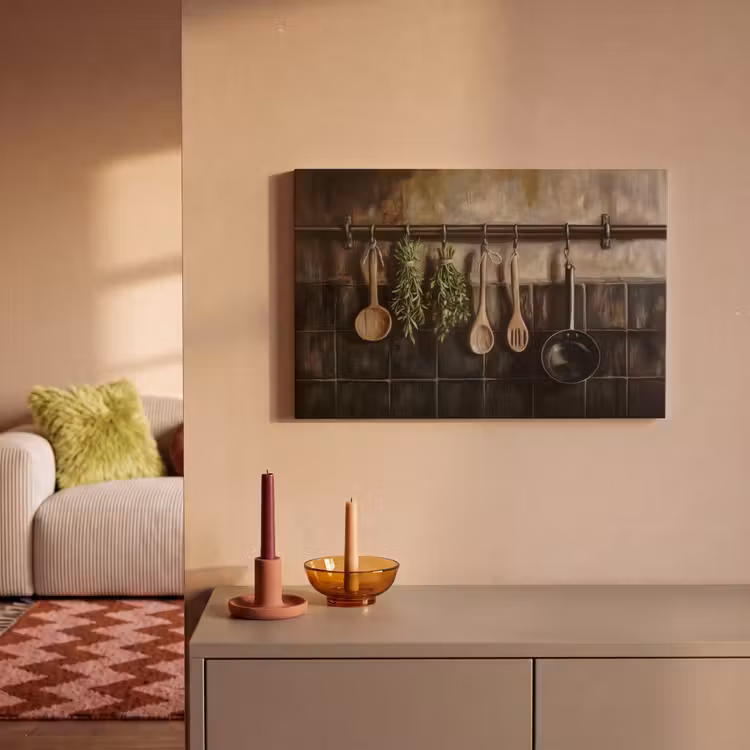 Keukengerei - Rustiek - Tegels - Kruiden canvas 2cm klein -sfeer1