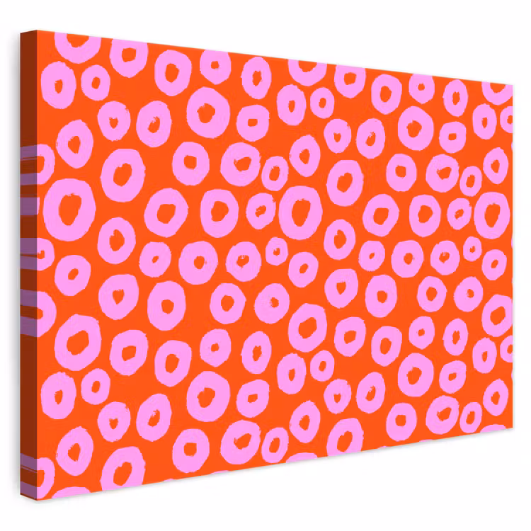 Rondjes - Roze - Rood canvas 2cm klein 34 -3d