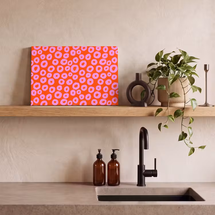 Rondjes - Roze - Rood canvas 2cm klein 34 -sfeer3