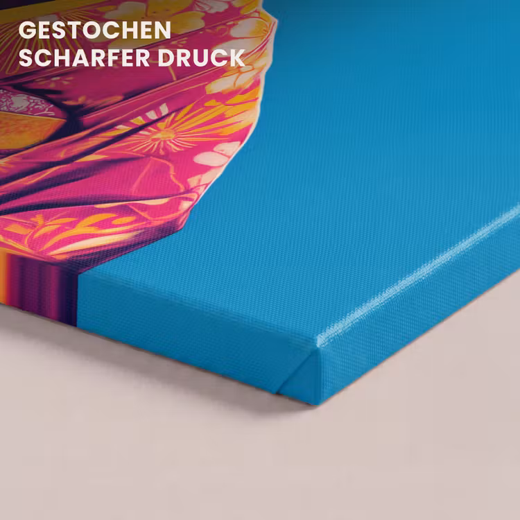 Koe - Bloemenkrans - Oorhangers - Kimono canvas 2cm klein -closeup_print_DE