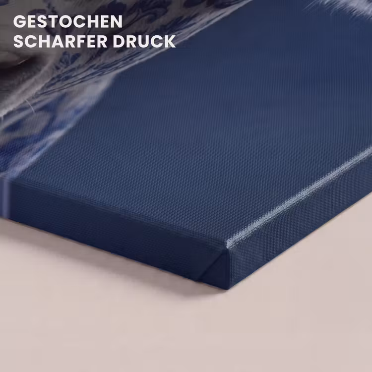 Koe - Delfts - Blauw - Artistiek canvas 2cm klein -uniquesellingpoint_afwerking-onlywow_DE