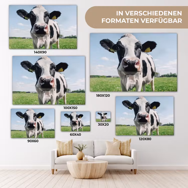 Koe - Weiland - Natuur - Dieren - Gras canvas 2cm klein -Xsfeer8_DE