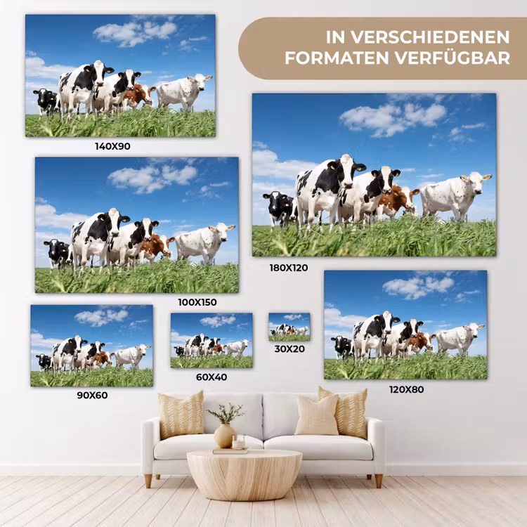 Koeien - Platteland - Weiland - Natuur - Dieren canvas 2cm klein -Xsfeer8_DE