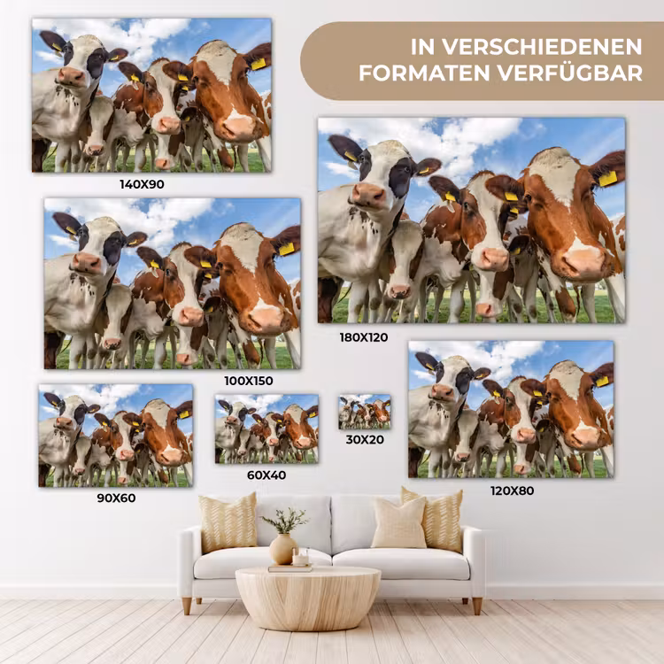 Koeien - Dieren - Weiland - Natuur canvas 2cm klein -Xsfeer8_DE