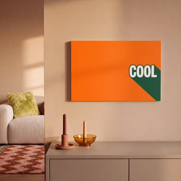 Cool - Oranje - Groen canvas 2cm klein -sfeer1
