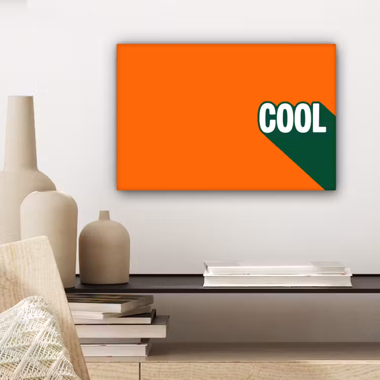 Cool - Oranje - Groen canvas 2cm klein -sfeer6