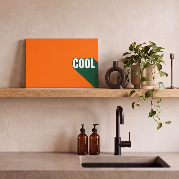 Cool - Oranje - Groen canvas 2cm klein -uniquesellingpoint_afwerking-onlywow_DE