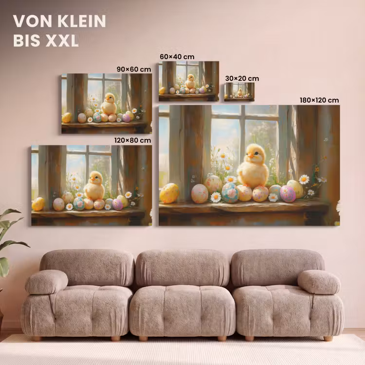 Kuiken - Raam - Paaseieren canvas 2cm klein -Xsfeer8_DE